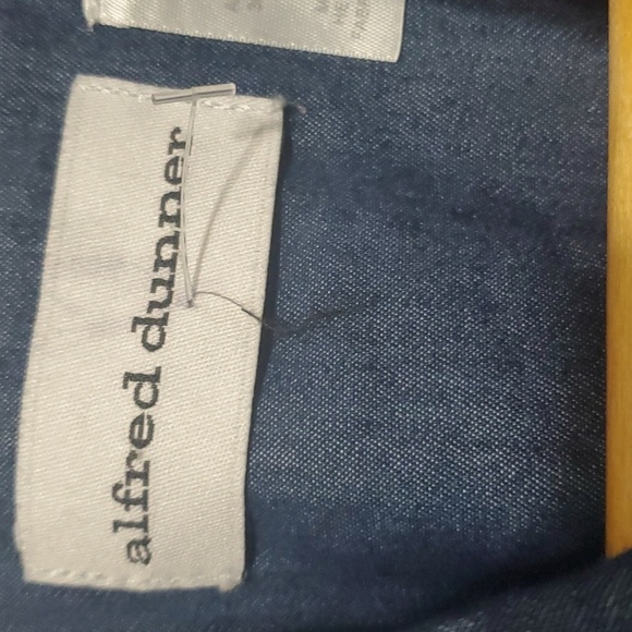 Alfred Dunner top women's size 18 blue button down denim look - Picture 4 of 11